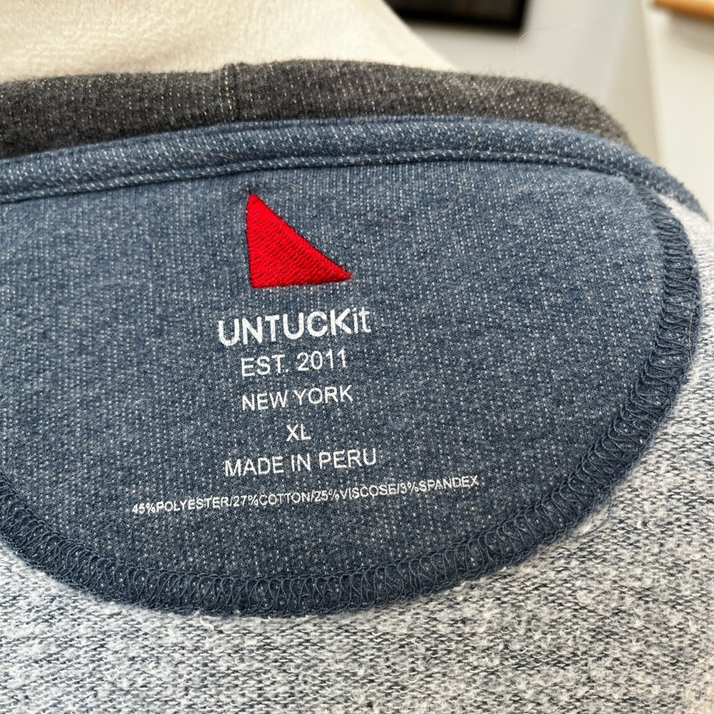 UNTUCKit Men’s XL Full Zip Hoodie Sweatshirt Blue - Picture 8 of 9
